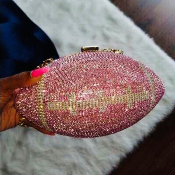 Posh Pink Dazzling Football 🏈 Clutch Bag - Picture 4 of 5